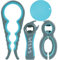 4 Pack Rubber Jar Gripper - 6-in-1 Bottle Opener for Seniors with Arthritis, 4-in-1 Opener + Non Slip Lids Gripper Pad (Blue)