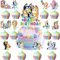 25 piezas de decoración azul para tartas de perro, decoración de dibujos animados, suministros de fiesta de cumpleaños para niños, suministros de decoración de fiesta de cumpleaños para niños y niñas