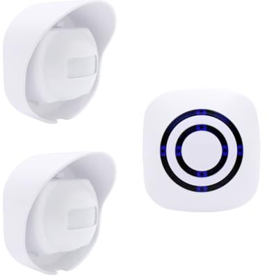Alarma con sensor de movimiento/timbre/alerta, timbre inalámbrico de seguridad para el hogar, timbre de puerta de visitante, recordatorio de ancianos, alarma de entrada de garaje (1 receptor y 2