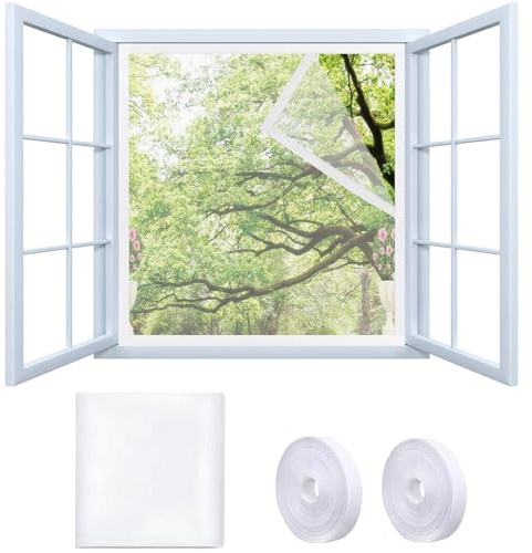 130 x 160 cm Fenstergitter Fiberglas Fliegengitter Insektennetz Ersatz schneidbares Moskitonetz Haustier Bildschirm für Fenster Türen Terrasse Katzensicher