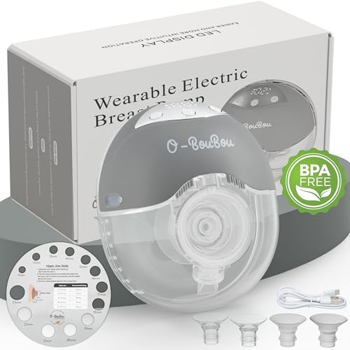 Tiralatte Elettrico Tiralatte elettrico Indossabile a Mano Libera in Silicone Senza BPA – Con Batteria a Lunga Durata, 12 Livelli e 4 Modalità, Flange 24mm + 4 inserti flange (19/21mm) 1 Pezzo