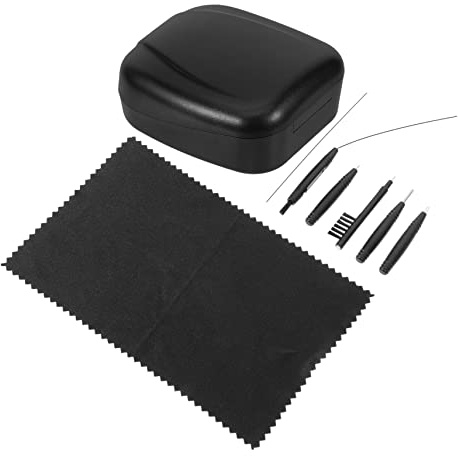 Kit Pulizia Apparecchi Acustici Nero, Plastica e Stoffa | Protezione e Manutenzione, Accessori per Pulizia, Formato Compatto per Quotidiana