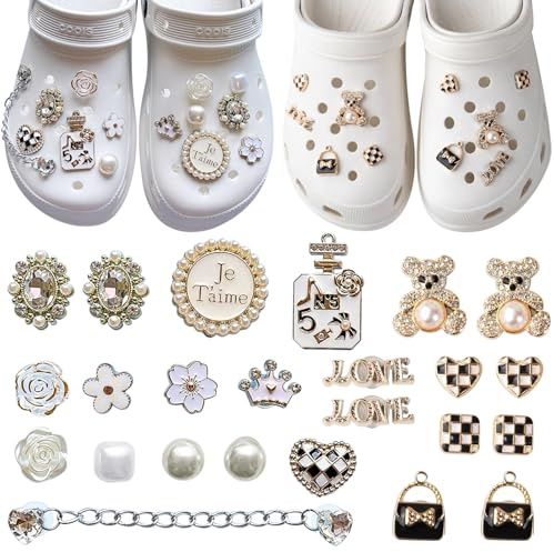 TYXHXTF 24 Stück Schuhanstecker, Schuh Charms, Shoe Charm, Clog-Dekor für Mädchen, Bling Charms Schuh, Charm für Kinder, Frauen Kinder