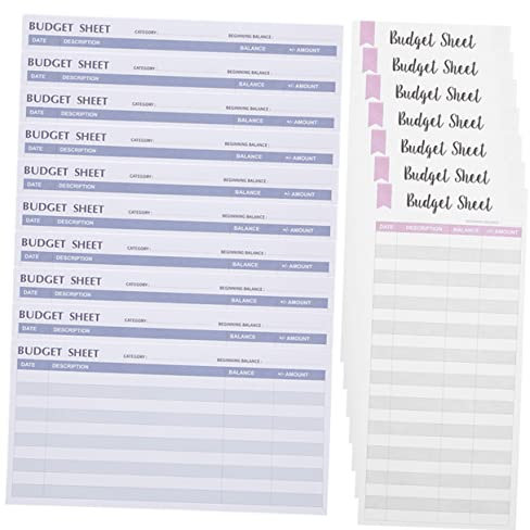 SEWACC 48 Blatt Notizbuch Budgetblätter Budgetplaner Bargeldumschlag für Das Home Office
