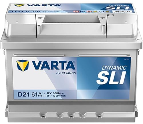 VARTA Automotive DYNAMIC SLI (D21) 12V 61Ah 600A - Nassbatterie KFZ mit Standardausstattung & ohne Start-Stopp System - Starterbatterie für einfachen Energiebedarf - Bleisäurebatterie wartungsfrei