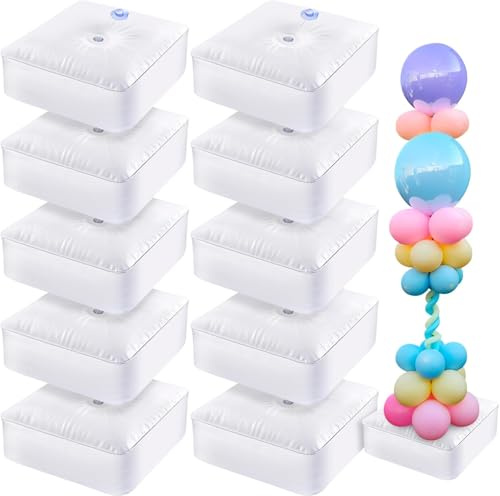 Base de soporte para arco de globos, bolsa de agua pesada para soporte de columna de globos y juego de arco de globos, 10 bases rellenables con agua para fiestas, bodas, graduaciones, cumpleaños