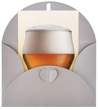 Bierblasen-Druck, Premium-Perlglanz-Grußkarten mit grauen Umschlägen, schimmernde Geburtstags-, Weihnachts- und Hochzeitskarten, innen blanko.