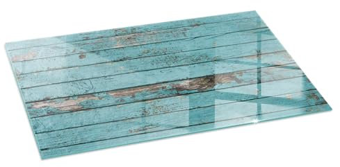 per Caminetto 140x70 cm Sotto il Camino Sostenibile Sala da Pranzo Moderno Design Rettangolare Bordi Lucidi Vetro Protezione Termica - Tavole in stile rustico