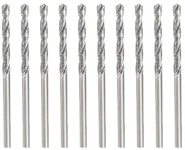 10Pcs 1.2mm Diamond-Coated Drill Bit Set, Masonry Twist Drill Bits for Wood, Glass, Stone, Rotary Tool Accessories, Hardened Steel Core for Precision Cutting