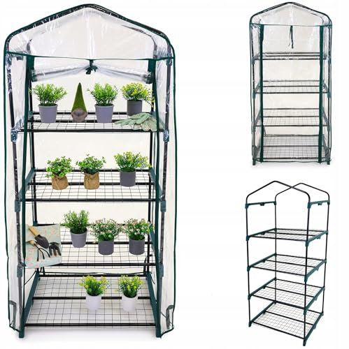 Mini balcón Invernadero jardín 160 x 70 x 50 para el Cultivo de Plantas túnel de lámina