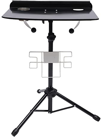 Banco de tatuaje portátil regulable en altura – Estación de tatuaje con trípode, caja de colorantes y bandeja, estructura de hierro estable, mesa móvil para estudio de tatuajes y principiantes