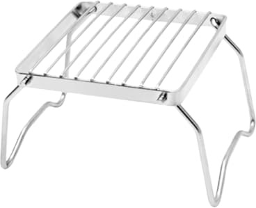 Kisangel Barbacoa Portátil de Acero Inoxidable Plegable Mini Parrilla de Bolsillo para Camping y Picnic Soporte Resistente con Varilla de Carga Fácil Montaje y Transporte