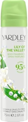 Vellomart Yardley Lily of the Valley Body Spray 75ml – Long Lasting Fresh Floral Fragrance, Elegant Deodorant for Women, Everyday Refreshing Body Mist