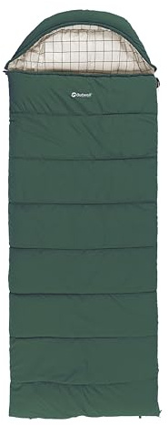 Outwell Camper Sleeping Bag – 3-4 Season Polycotton Camping Sleeping Bags Ultra Comfortable with Removable Pillow & Zip-Off Hood - For Camping, Campervan, Indoor & Outdoor