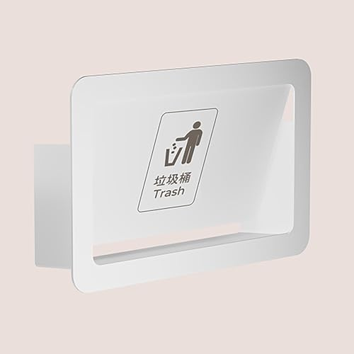 TRUNXUCL Couvercle Poubelle Automatique Encastré, Couvercle de Poubelle en Acier Inoxydable, Couverture de Ordures à Fixation Latérale(White,31x18.5cm/12x7in)
