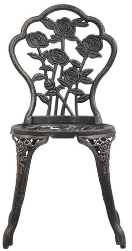 Lot de 2 chaises de bistrot en fonte d'aluminium et fonte pour jardin et terrasse - Résistantes aux intempéries et durables - Design élégant pour meubles d'extérieur