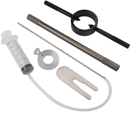 LatoYard Gabelölstand- und Federspanner-Set für Motorräder mit einstellbarem Manometer 0-300 mm für M10 x 1,0/1,25 x 1,0/1,25-1,0
