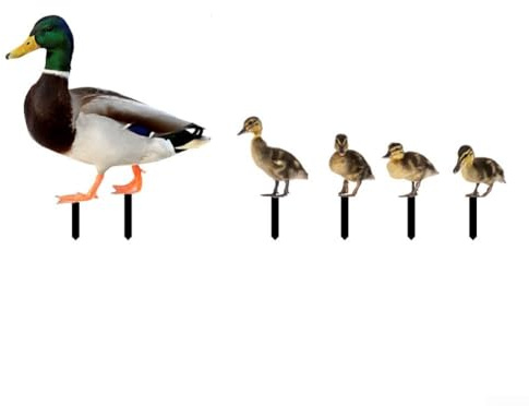 Statua da giardino a forma di anatra in acrilico, decorazione da giardino per esterni, design su entrambi i lati, ornamento per prato per casa e giardino