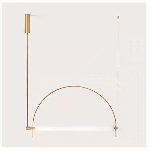 Nordic Creative Half Circular Arc Minimalist Tea Room Leisure Area Restaurant Pendant Light Villa Study One Line Lamp Minimalist Design(Warm Light,1 Light 120cm Gold)