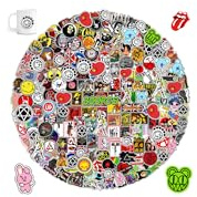 200pcs Rock and Roll Band Stickers, Classic Music Waterproof Vinyl for Laptop, Skateboard, Water Bottles, Guitar, Luggage - Trendy, Cool Design