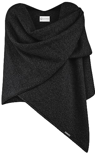 Giesswein Merino Lambswool Cape - Feinstrick Überwurf aus Lammwolle XXL | Wickelbares Damen Poncho-Tuch, Rücken 70 cm & Breite 150 cm – leicht & flauschig für City, Spaziergang und Übergangszeit