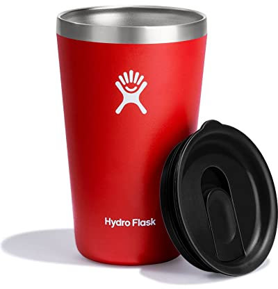 HYDRO FLASK - All Around Tumbler 473 ml (16 oz) with Closable Spill Proof Press-In Lid - Stainless Steel Double Wall Vacuum Insulated Travel Mug - Hot and Cold Drinks - BPA-Free Cup - Goji