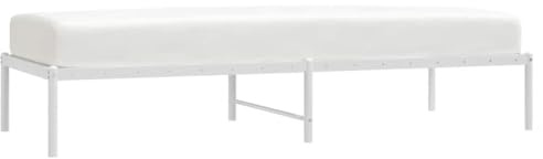 vidaXL Sängram metall vit 75x190 cm, säng, metallsäng, metall sängram, sängar, metallsängar, metall sängramar, gästsäng, gästsängar, enkelsäng