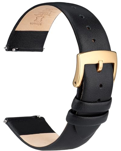 OTTOODY Elegantes & Ultraweiches Leder Uhrenarmband - 12mm, 16mm, 20mm Armband mit Schnellverschluss für Damen & Herren - Hochwertiger Ersatz für Uhr & Smartwatch