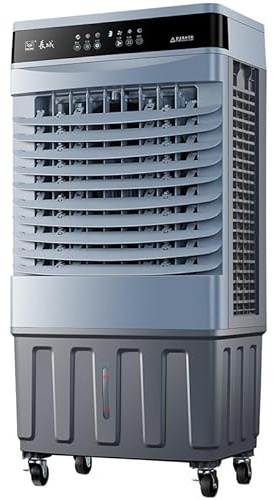 YCYRF Enfriador de Aire Portatil, Ventilador Hielo, Ventilador Humidificador, Oscilación De 120°, Control Remoto, Tanque de 60 L, Temporizador de 12 H, 4 Bolsas de Hielo, 3 Velocidades, 3 Modos
