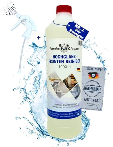 PandaCleaner Küchenfronten-Reiniger - 1000ml Premium Konzentrat Hochglanzreiniger Für Bad & Küche - Hochglanzmöbel-Reiniger