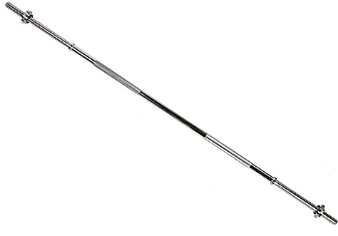 Powergainz Langhantelstange mit Schraubverschlüssen, Fitness Zubehör, Chrom, 2,5 cm Durchmesser, 152,4 cm