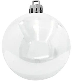 INNA-Glas Weihnachtskugel Teodora, 4 Stück, glänzend weiß, Ø10cm - christbaumkugel