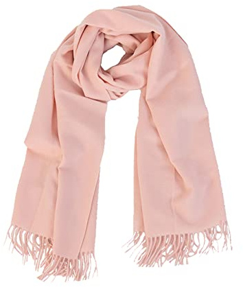 Micoop Winter Cashmere Feel Scarf Solid Colour Pashmina Shawl Wraps Soft Warm blanket Scarves for Women Girls (Pink)