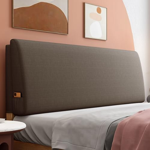 ZZYK Bett Rückenlehne Kopfteil Kissen Wandkissen Lendenkissen Tagesbett Bank Nackenrolle Abnehmbare Bezugsunterstützung Für Fernsehen, Spielen, Ausruhen,Braun,Straps 79/King