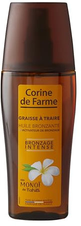 Corine de Farme - Aceite Bronceador con Activadores del Bronceado - con Monoï de Tahití - Sin Autobronceador - para Pieles Morenas o ya Bronceadas - 150 ml