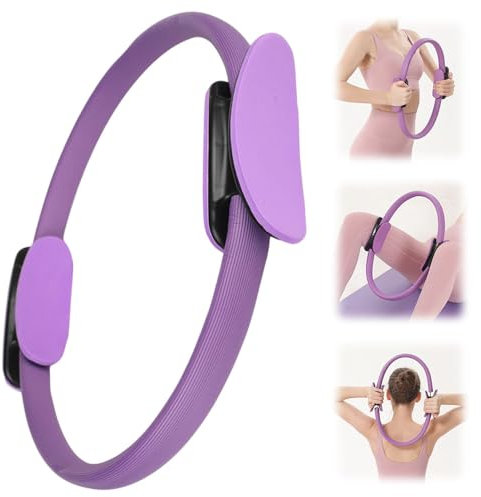 Matame Pilates-Ring mit Rutschfesten Griffen,Weicher-Polsterung Pilates Zubehör Beckenboden Trainingsgerät 37 cm für Bauch Beine Po Heimtraining und Studio-Workout (Lila, 33cm)