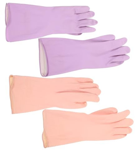 LOEFLIFA 2pairs Dishwashing Gloves Reusable Household Cleaning Mittens for Kitchen Chores