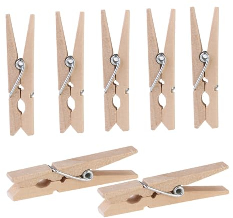 TOYANDONA 100 Pezzi Mollette in Legno Naturale Mini Clip Multifunzione per Foto Carta e Abiti Decorazione Fatte a Mano per Feste Matrimoni e Progetti Creativi