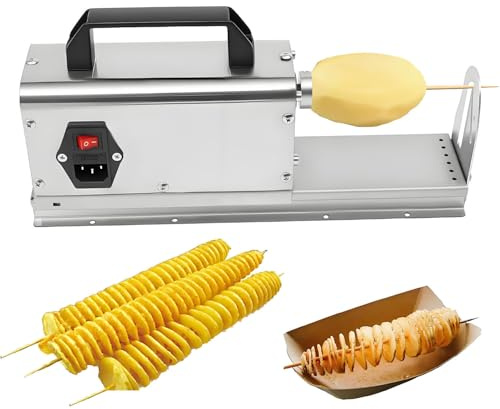Affettatrice elettrica professionale per patate a spirale,affettatrice a spirale in acciaio inossidabile da 200giri/min,macchina per patate attorcigliate per patatine fritte arricciate e intrecciate