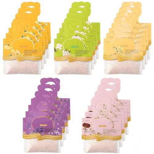 20pcs Wardrobe Fresheners, Drawer Freshener For Clothes, Scented Drawer Sachets With 5 Different Scents, Long-Lasting Fragrance For Wardrobes, Drawers, Cars And Storage Boxes