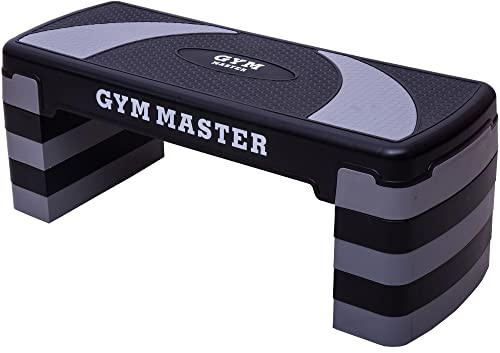 GYM MASTER Adjustable Step Aerobics Workout Platform Stepper - 5 Level