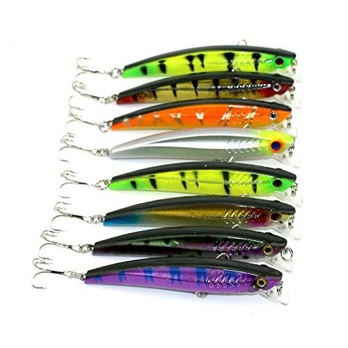 LENPABY 8 pcs Dur plongée vairon pêche leurres wobbler brochet Carpe Truite Perche Silure pêche appâts