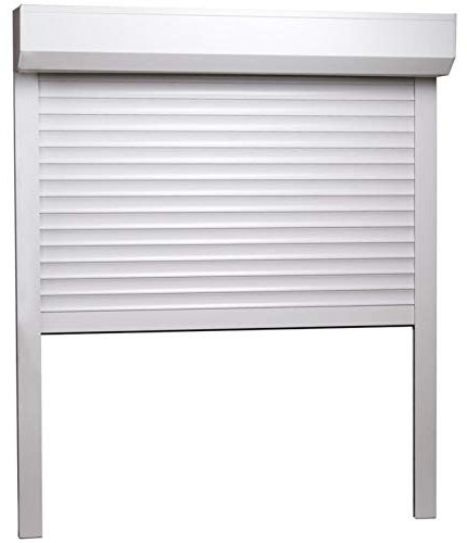 Tidyard Rollladen Gute Wärme- und Schalldämmung Rollladenpanzer Behang Rolladen Rolladenbehang Vorbaurollladen Vorbaurolladen Aluminium 100x120cm Weiß