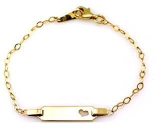 Generisch Sapphir Kinder Armband 333 Gold 8 Karat zur Taufe Geburt Taufarmband mit Herz - Glamour Kinderarmkette - Baby Mädchen Geschenk Geburt Taufe Geburtstag - inkl Zwei Luxusgeschenke