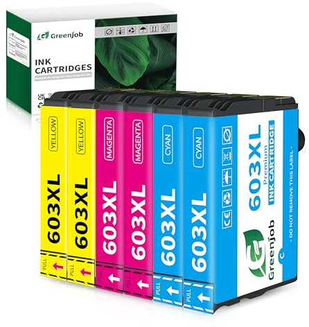 Greenjob 603XL Druckerpatronen für Epson 603 Tintenpatronen Kompatibel mit Epson Expression Home XP-2100 XP-2105 XP-3100 XP-3105 XP-4100 XP-4155 Workforce WF-2810 WF-2830 (2 Cyan, 2 Magenta, 2 Gelb)