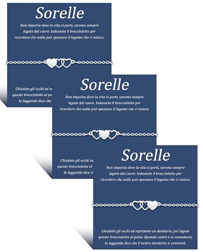SUNSH 3 Pezzi Bracciali Sorelle Bracciale Per Ragazze Bracciali Abbinati Bracciale A Cuore In Acciaio Inox Braccialetto Della Ragazza Miglior Regalo Delle Sorelle Regalo Di Compleanno Natale