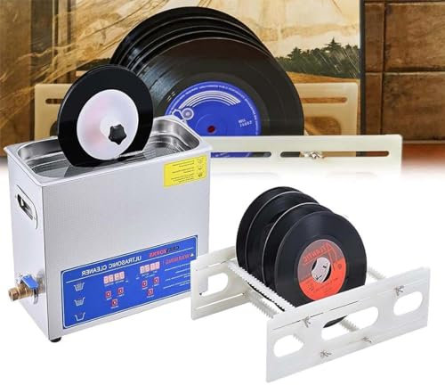Pulitore ad ultrasuoni Commerciale 6L 180W 40KHz, Macchina Professionale per la Pulizia di Dischi in Vinile ad ultrasuoni, con riscaldatore e Timer, pulisci 1-6 Dischi in Vinile Una Volta