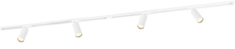 Ledvion Schienensystem lampen 2m 1-Phasen Weiss 4-flammig ohne GU10 Lampe | Fuer Wohnraum Kueche und Essbereich mit flexibler Lichtausrichtung