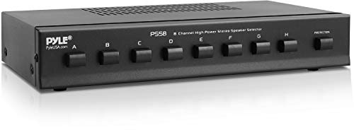 Pyle Premium Selettore Casse 8 Zone, Hub di Distribuzione, Amplificatore Stereo Potente, Interruttori A/B/C/D, Supporta 6 Coppie di Altoparlanti