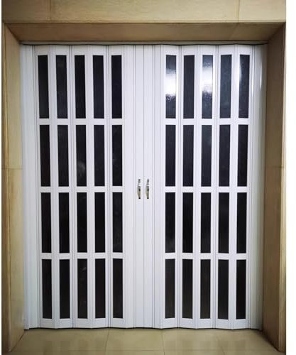 CHZDPP Interior Accordion Door for Kitchen/Bathroom, Customizable Aluminum Alloy Magnetic Folding Door, Bi-fold Doors for Study Room/Living Room/Bedroom(290x180cm/114.2x70.9in)